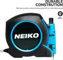 Neiko 01602A SAE and Metric Tape Measure with Magnetic Hook and Measurement Marker | 25-Feet (7.5 Meters) Maximum Measuring Length | Includes One Ink Bottle Refill