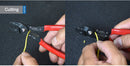 NEIKO 02037A Compact Wire Stripper | 4-in-1 Multi Purpose Electricians Pliers | Wire Crimper, Cutter and Gripper | 12-20 AWG Wire Service Tool | Crimps Insulated & Non-Insulated | Electrical Stripping