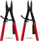NEIKO 02130A Heavy Duty 16" Snap Ring Plier Set, 2 Piece, External and Internal Pliers, Straight, 45°, 90° Tips