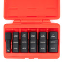 NEIKO 02287B 1/2 Inch-Drive Impact Socket Set, 6 Pc Impact Flip Socket Set, 10 Deep SAE & Metric Sizes, Thin Wall Wheel Lug Nut Socket Set, Cr-Mo, 3" Impact Extension Bar, 6 Point, 19 & 21mm Sockets