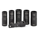 NEIKO 02340A Twist Socket Set, 6 Pc Lug Nut Socket Set, SAE & Metric, 1/2 Inch Dr. Impact Flip Socket Set, 6 Point & Twist Lug Nut Extractor, CR-Mo Steel Wheel Socket Set, 3" Impact Extension Bar