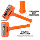 NEIKO 02888A Dead Blow Hammer Set, 3pc Neon Orange Deadblow Mallet, 1lb, 2lb, 3lb Hammers, Spark and Rebound Resistant, Unibody Molded, Checkered Grip