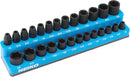 NEIKO 03974A Magnetic Socket Holder, 1/4” Drive, 1/8” – 5/8” SAE, Shallow & Deep Sockets Tray, Standard Socket Set Organizer, Socket Organizers for Toolboxes Trays, Scratch Free Mounting