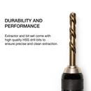 NEIKO 04206A Screw-Extractor Set, Broken Bolt Remover, Multispline and Spiral Extractors for Stripped Screws, Studs, Fittings, and Lugs, Left-Hand Drill Bits, 5/64" to 1/2", 35-Piece Set