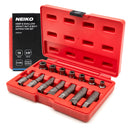 NEIKO 04207A Impact Nut & Bolt Extractor Set, 14 Piece Lug Nut Removal Tool, 3/8 Drive, Deep and Shallow Stripped Bolt Extractor Socket Set, Rounded Bolt Removal tool, Nut Remover Socket Set, CR-Mo