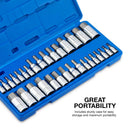 NEIKO 10288A Allen Hex Bit Socket Set, 32 Piece SAE and Metric Allen Socket Set, Allen Head Hex Key Socket Set Made with S2 Steel