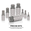 NEIKO 10288A Allen Hex Bit Socket Set, 32 Piece SAE and Metric Allen Socket Set, Allen Head Hex Key Socket Set Made with S2 Steel