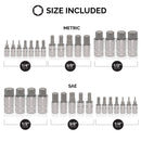 NEIKO 10288A Allen Hex Bit Socket Set, 32 Piece SAE and Metric Allen Socket Set, Allen Head Hex Key Socket Set Made with S2 Steel