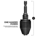 NEIKO 20753A Keyless Drill Chuck for Impact Driver, Chuck Conversion Adapter, 1/4” Hex Shank, Convert Cordless Screwdrivers into Power Drills in Seconds, For Round-Shank Drill Bits, No Keys Needed