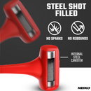 NEIKO 02884B 9 Lb Dead Blow Hammer, 30” Long, Red, Unibody Molded, Ergonomic Textured Handle, Spark and Rebound Resistant, One Piece Steel Core, 3 Inch Head