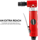 NEIKO 30060A 1/4” Air Right Angle Die Grinder | 20,000 RPM | 4 CFM Consumption | Rear Exhaust | Pistol Grip