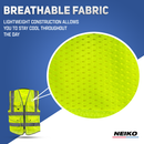 NEIKO Safety Vest with Pockets, 9 Pocket, High Visibility Vest, Reflective Strips, Zipper Front, Reflective Vest For Men & Women, Work Vest, Security Vest, Hi Vis Mesh Neon Yellow Vest  Medium 54060A