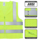 Neiko 53960A High-Visibility Safety Vest with Reflective Strips for Emergency, Construction, and Safety Use, Neon Yellow, XXX-Large