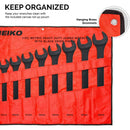 Neiko 03131A Jumbo Combination Wrench Set, Drop Forged Steel with Black-Oxide | Metric (34mm - 50mm) | 11 Piece Set