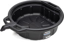 NEIKO 20760A Large Oil Drain Pan, 4 Gallon (16L) Capacity, Black Plastic Anti Splash Oil Pan, Motor Oil Drip Catcher Pan, Non Spill Pour Spout, Oil Catch Pan for Changing Oil, Oil Drain Container