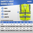 NEIKO Safety Vest with Pockets, 9 Pocket, High Visibility Vest, Reflective Strips, Zipper Front, Reflective Vest For Men & Women, Work Vest, Security Vest, Hi Vis Neon Yellow Vest Small 54050A