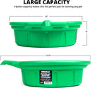 NEIKO 20761A Large Coolant/Oil Drain Pan, 4 Gallon (16L) Capacity, Antifreeze Green Plastic Anti Splash Oil Pan, Motor Oil Drip Catcher Pan, Non Spill Pour Spout, Oil Catch Pan for Changing Oil
