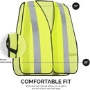 Neiko 53978A 10-Pack Universal High Visibility Mesh Safety Vest, 2-Inch Reflective Strip Design, Universal Size, Neon Yellow, Safety Vest for Men and Women, Adult Yellow Safety Vest