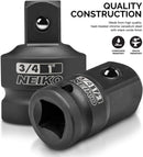 NEIKO 30223A 8 PC Impact Socket Adapter Set, Standard SAE Size, Cr-V Steel, Impact Driver & Wrench Conversion Kit, Locking Impact Socket Adapters & Reducer Set, Ball Detent, 1/4”, 3/8”, 1/2", 3/4”, 1”