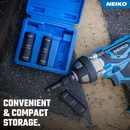 NEIKO 02281B 1/2" Drive Impact Flip Socket Set, Thin Wall Socket, 4 Piece Lug Nut Impact Socket Set, SAE and MM, 3” Extension Bar, Cr-Mo Steel, Impact Lug Nut Socket Set