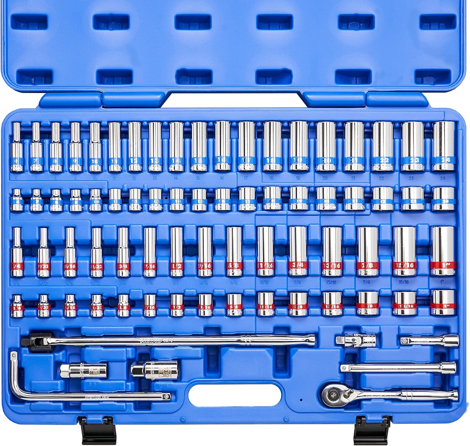 Neiko 10243A 3/8 Drive Extra Long Ball End Hex Bit Socket Set, Metric, 3mm to 10mm | 7-Piece Set, S2 and Cr-V Steel, 4-1/4 Inch Length Neiko 10243A 3/8 Drive Extra Long Ball End Hex Bit Socket Set, Metric, 3mm to 10mm | 7-Piece Set, S2 and Cr-V Steel, 4-1/4 Inch Length