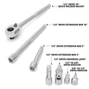 Neiko 02479A 1/2 Inch-Drive Colored Mechanics Tool Ratchet, Socket Set, 68 Piece Standard and Deep SAE Sizes 3/8" to 1-1/4" Metric Sizes 10 mm to 24 mm Made with CrV Steel for Auto Repair