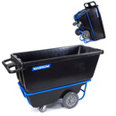 MAGNUM Tilt Truck, 1 Cu. Yd. Covered Capacity Dump Cart with Non-Marking 12” Wheels & 5” Casters & Forklift-able Frame for Jobsites, 1250 lbs, Trash Cart with Wheels DUC100-F-NM-02PK (2-Pack)