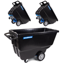 MAGNUM Tilt Truck, 1 Cu. Yd. Covered Capacity Dump Cart with Heavy Duty 12” Wheels & 5” Casters & Reinforcing Bottom Frame for Jobsites, 1000 lbs, Trash Cart with Wheels DUC100-R-03PK (3-Pack)