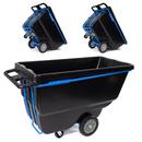 MAGNUM Tilt Truck, 1 Cu. Yd. Covered Capacity Dump Cart with Heavy Duty 12” Wheels & 5” Casters & Heavy Duty Full Frame for Jobsites, 1200 lbs, Trash Cart with Wheels DUC100-H-03PK (3-Pack)