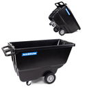 MAGNUM Tilt Truck, 1 Cu. Yd. Covered Capacity Dump Cart with Heavy Duty 12” Wheels & 5” Casters for Jobsites, 800 lbs, Trash Cart with Wheels DUC100-12-02PK (2-Pack)