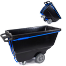 MAGNUM Tilt Truck, 1 Cu. Yd. Covered Capacity Dump Cart with Non-Marking 12” Wheels & 5” Casters & Heavy Duty Full Frame for Jobsites, 1200 lbs, Trash Cart with Wheels DUC100-H-NM-02PK (2-Pack)
