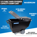 MAGNUM Tilt Truck, 1/2 Cu. Yd. Capacity Dump Cart with Non-Marking 12” Wheels & 5” Casters for Handling, Transporting on Construction Jobsites, 750 lbs, Trash Cart with Wheels DUC12T-NM-04PK (4-Pack)