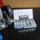 NEIKO 50467A Grease Fitting Assortment, 135 Piece, Metric, Straight & Angled Zerk Grease Fittings Kit, Zinc Plated A3 Steel, Angled Grease Guns, Mechanical Component Lubrication, M6-1, M8-1 & M10-1.5