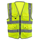 NEIKO Safety Vest with Pockets, 9 Pocket, High Visibility Vest, Reflective Strips, Zipper Front, Reflective Vest For Men & Women, Work Vest, Security Vest, Hi Vis Neon Yellow Vest 4XL 54056A