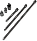 Neiko 00240A 3/8 Inch Impact Socket Extension and Socket Adapter Set, 6 Pc Reducer Set, 5", 10", 15" Long Extension Bars, Universal Joint Swivel Socket, & Reducer, 3/8 In Drive Ratchet Extension Set