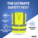 NEIKO 53964A High Visibility SAFETY Vest with 2 Pockets, XX-Large, Neon Yellow