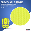 NEIKO 53964A High Visibility SAFETY Vest with 2 Pockets, XX-Large, Neon Yellow