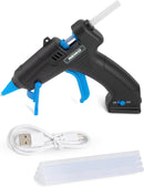 NEIKO 02660A Cordless Glue Gun, 15W Rechargeable Hot Glue Gun, 10 Glue Sticks Included, Wireless Anti Drip Nozzle Mini Glue Gun with Stand for Arts and Crafts, Mini USB Charging Port, Insulated Nozzle