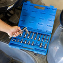 NEIKO 10057A XZN Triple Square Bit Set, 20-Piece Set, Spline Socket Set, Extra Long 4” Triple Square Socket Set, 4mm to 18mm, 12 Point Socket Set Tamperproof, Square Drive Socket Bit, S2 & Cr-V Steel