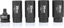 NEIKO 02530A 5 Piece 12 Point Socket Set 1/2” Drive, Lug Nut Remover, Spindle Nut Socket, Axle Nut Socket Set, Metric 30mm - 36mm Socket 1/2 Drive Impact Set, Cr-Mo Impact Adapter, 3/4" -1/2” Reducer