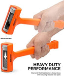 NEIKO 02846A 1 LB Dead Blow Hammer, Neon Orange I Unibody Molded | Checkered Grip | Spark and Rebound Resistant