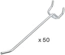 Neiko 53100A 4 Inch Heavy Duty Pegboard Hooks Kit, 50 Pack, 1/8" Peg Hooks for 1” Spaced Pegboards, Utility Hooks for Wall Organizing in Home or Garage