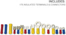 NEIKO 50413A Insulated Wire Terminals and Connectors Assortment | Includes 3-in-1 Wire Stripper, Cutter and Crimper Tool | 175 Piece