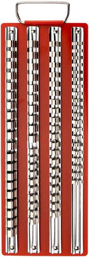 TOOLUXE 03966L Universal Socket Holder Organizer Tray | 80 Piece | 1/4", 3/8" and 1/2" Multi Drive | Nickel Plated Steel Clips