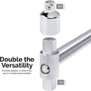 TOOLUXE 03703L Dual Drive Beam Style Torque Wrench | 3/8” & ½” Drives | 17” Length | 0-150 Ft-Lbs | SAE | Premium Steel Alloy