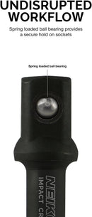 NEIKO 00244A Impact Socket Adapter and Magnetic Bit Holder Set | 4-Piece Set | 1/4-Inch Hex Shank with 1/4, 3/8, 1/2-Inch Drives | CR-V
