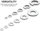 NEIKO 50400A Stainless Steel Lock and Flat Washer Assortment | 350 Piece Set | 12 Different Sizes in Spring Lock and Flat Design | Prevent Loose Fasteners