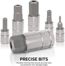 NEIKO 01144A Tamper-Proof Hex Bit Socket Set, 26 Pieces | SAE (5/64-9/16”) and Metric (2-14MM)