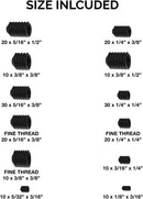 NEIKO 50484A Internal Hex Allen Set Screw Assortment Kit, Coarse and Fine Thread Screws with Full-Steel Construction, 200-Piece Set