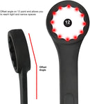 Neiko 03129A Jumbo Combination Wrench Set, 10-Piece Open-End Wrench Set, SAE Sizes 1 5/16 Inches to 2 Inches for Large Vehicles, Black Oxide Finish